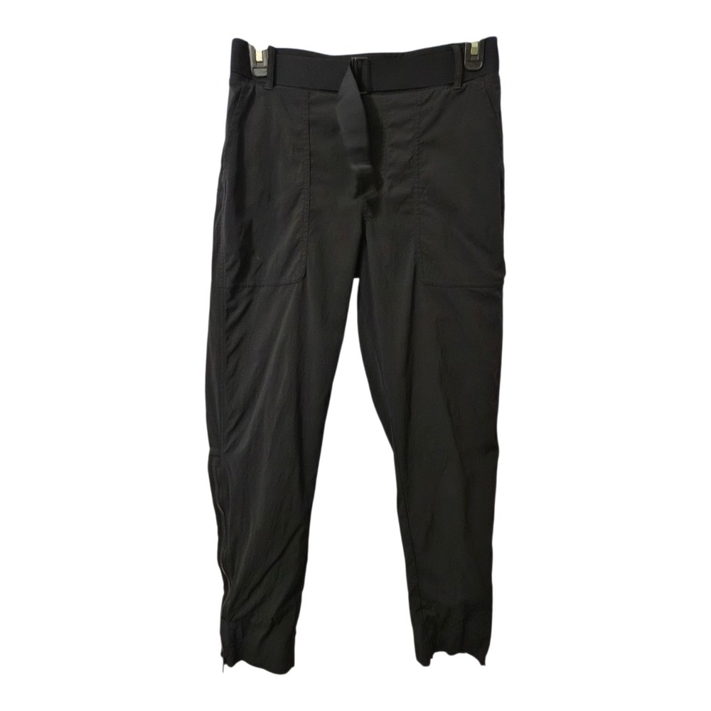 Athleta Trekkie Pant Black Belted Zip Ankle Hiking Travel Pants Women's‎ 6